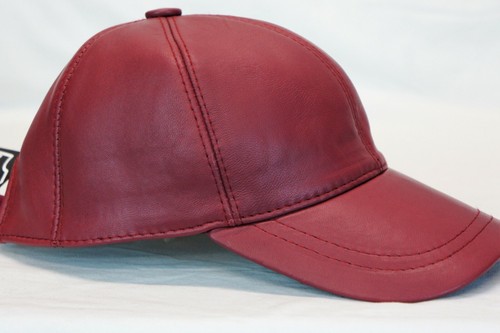 Neu 100 % echtes echtes Lammleder Leder Baseball Cap Mütze Sport Schirmmütze 40 FARBEN - Bild 37 von 52