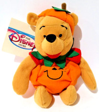 Vintage Disney Store Pumpkin Pooh Mini Bean Bag Plush 8" Winnie the Pooh w/ Tags