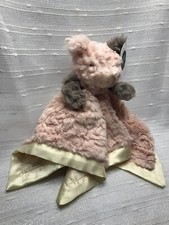 Mary Meyer Pink Pig Piggie Baby Security Blanket Lovey Cream Satin Back 13  x13  
