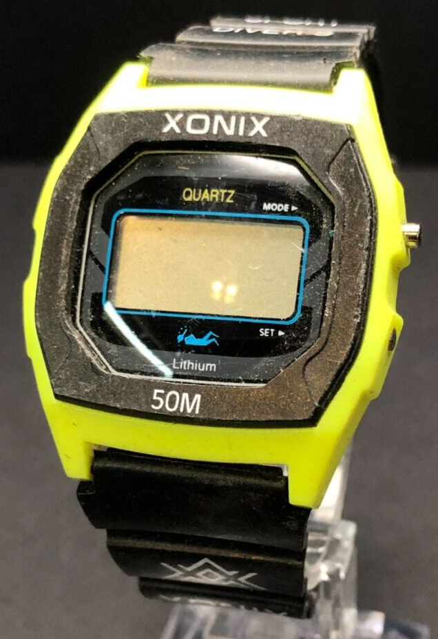 Men's Xonix Digital Watch WR50M - Untested, May Require Battery or Repair
