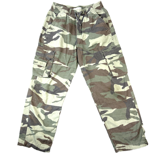 Abercrombie Kids 16 Green Camo Cargo Combat Pants Camouflage Cotton Lyocell