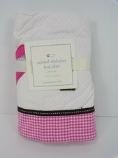 Pottery Barn Baby Animal Alphabet Crib Skirt Pink 6388