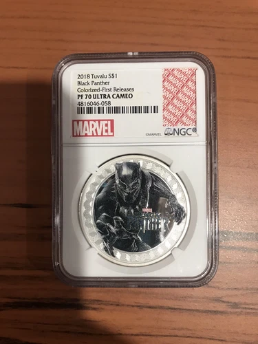 2018 Tuvalu 1 oz Silver Marvel Black Panther Proof PF70 NGC First Releases