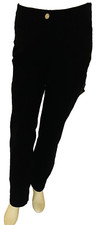 NEW WOMEN'S  TROUSERS COTTON STRETCH STRAIGHT LEG SLIM FIT BLACK PANT SZ:4