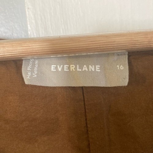 EVERLANE brown eyelet button front vest size 16 cropped boxy - Picture 2 of 8
