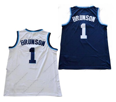 Retro Youth/Men #1 Brunson Basketball Jersey Sewn Custom Names White Blue S-6XL