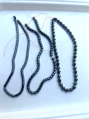 3 x HEMATITE - ASSORTED SHAPE BEAD STRINGS - JEWELLERY MAKING - CRAFTS - ID CARD - Picture 5 of 5