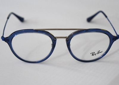 Ray-Ban Round Small Gunmetal Blue Optical RB9065V 3743 48-18-130 Eyeglasses A