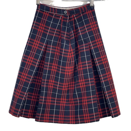 Vintage Dennis Plaid High-Waisted School Uniform Skirt Size 8 - Picture 4 of 6