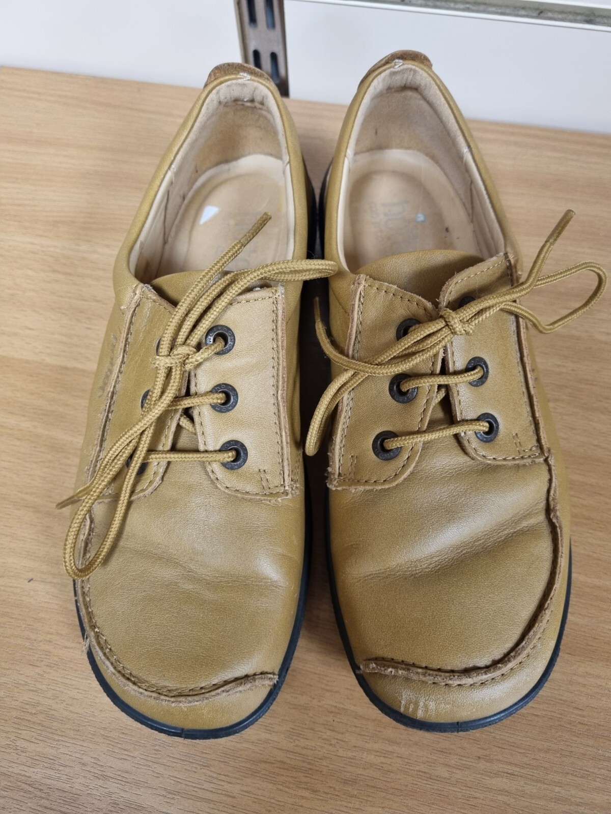 Ladies HOTTER Shoes. Size 4.5. Mustard Yellow Colour. Leather. LaceUp