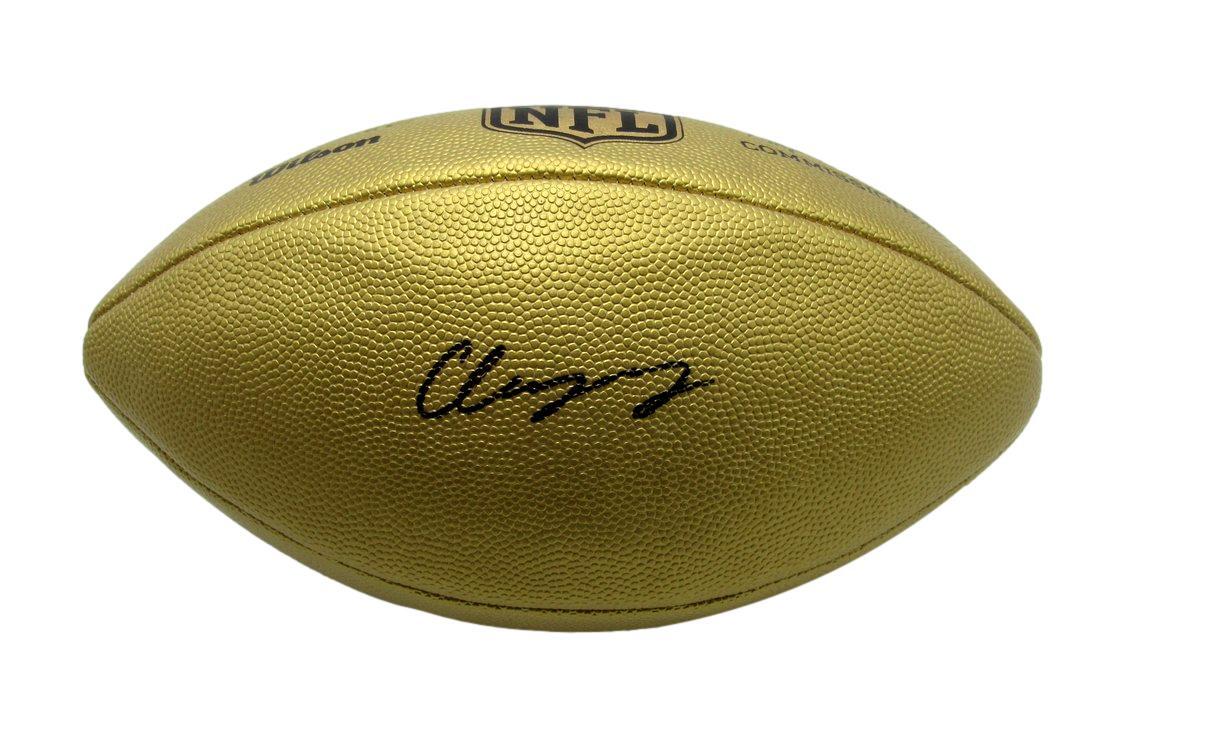 Christian Gonzalez Signed/Auto Gold Wilson "Duke" Football Patriots JSA 190376 