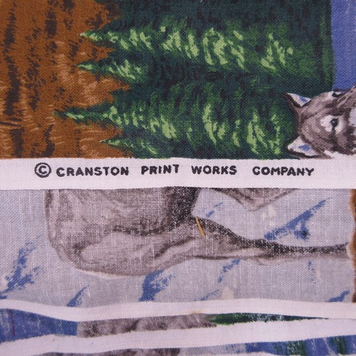 Cranston VIP Cotton Fabric 44" x 12+ Yards Wildlife Alaska Bear Wolf Deer Sheep - Picture 2 of 9