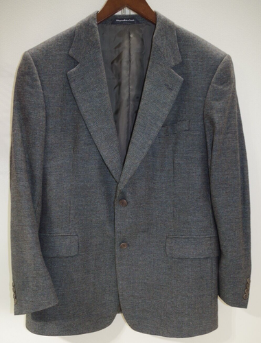 #85 COPPLEY 42R Brown Blue Tiny Check Tweed Wool Sport Coat Canada Bocelli 2112 - Picture 7 of 10
