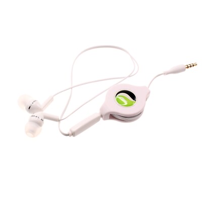 Headphones Retractable Earphones Hands-free Headset 3.5mm w Mic for Cell Phones