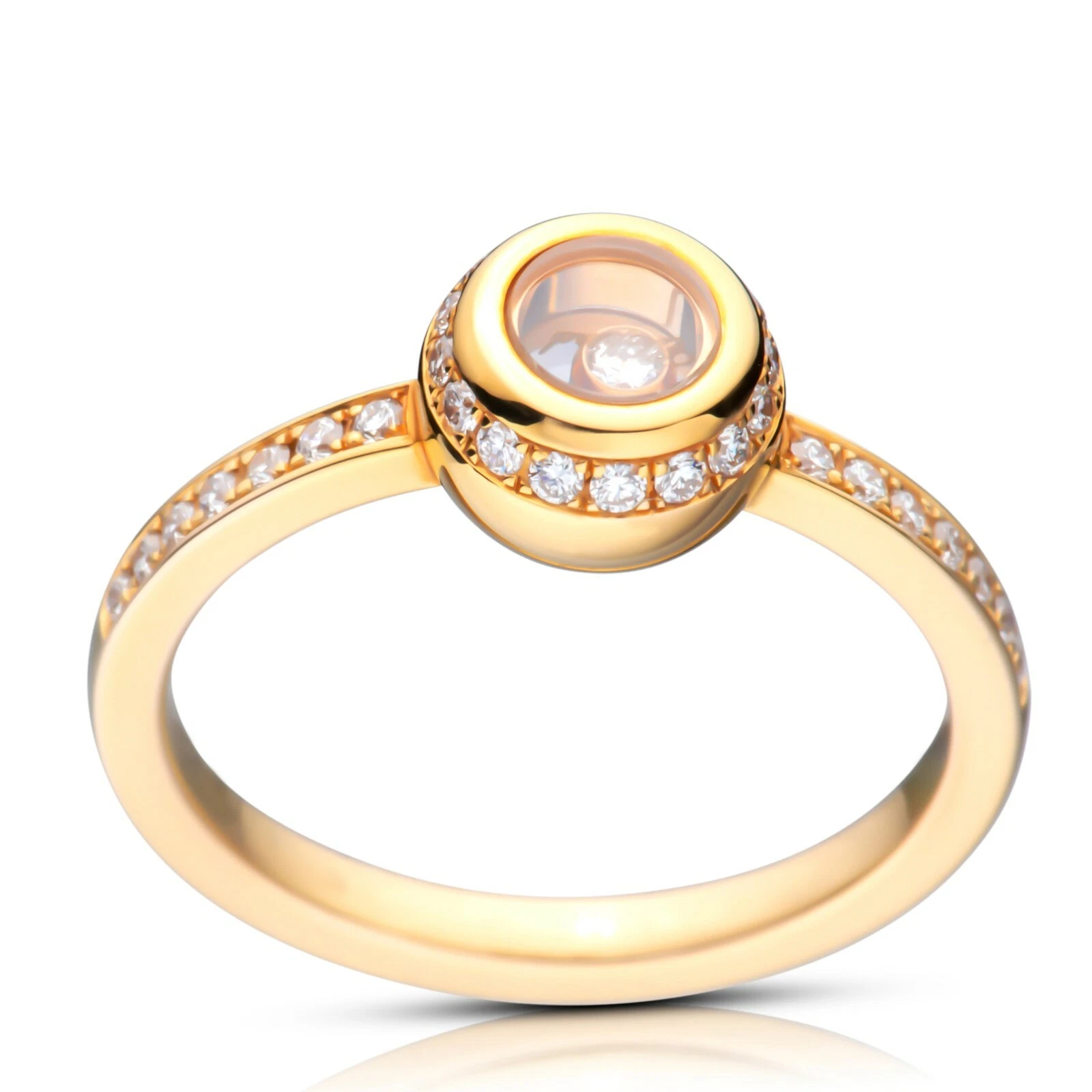 Chopard — Chopard Miss Happy Anello In Oro Rosa E Diamanti 829013 Nuovo Di Zecca