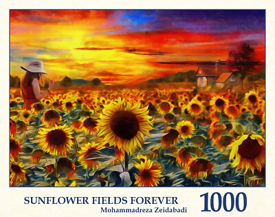 Tau Puzzles-1000 Random Cut Pieces-Sunflower Fields Forever