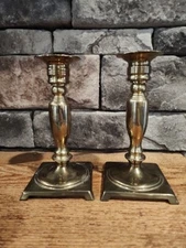 Pair of Vintage 6.5" Brass Candlesticks Classic Traditional Antique Style
