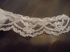 White Flat Lace Scalloped Bottom Edge 1    Wide X 2.19 Yards