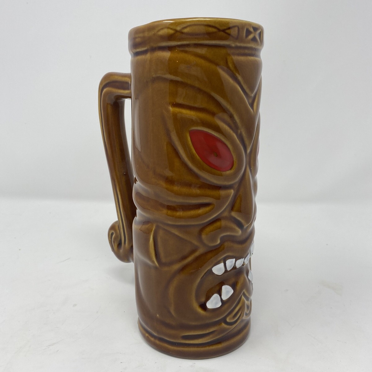 Tiki Farm MRG 2005 Handled Tiki Mug Red Eyes Hawaii Mr G