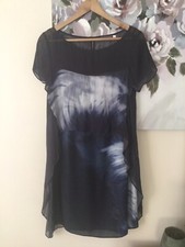 Mint Velvet Dark Grey Patterned Layered Dress Size 12