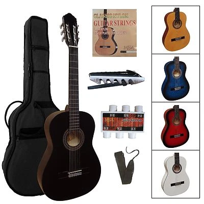 MSA 4/4,Gitarre-Konzert mit Tasche+Band+Kapodaster+extra Saiten+Stimmpfeife -Set!21