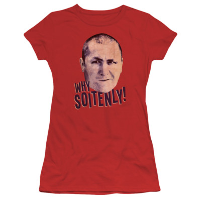 Three Stooges Juniors T-Shirt Curly Why Soitenly Red Tee