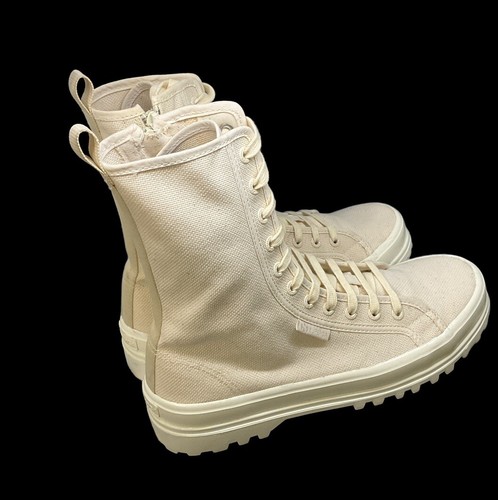 Stivali SUPERGA stile S6116DW-AFP taglia 9,5 donna uomo 8 stivali stringati beige tela - Foto 4 di 15