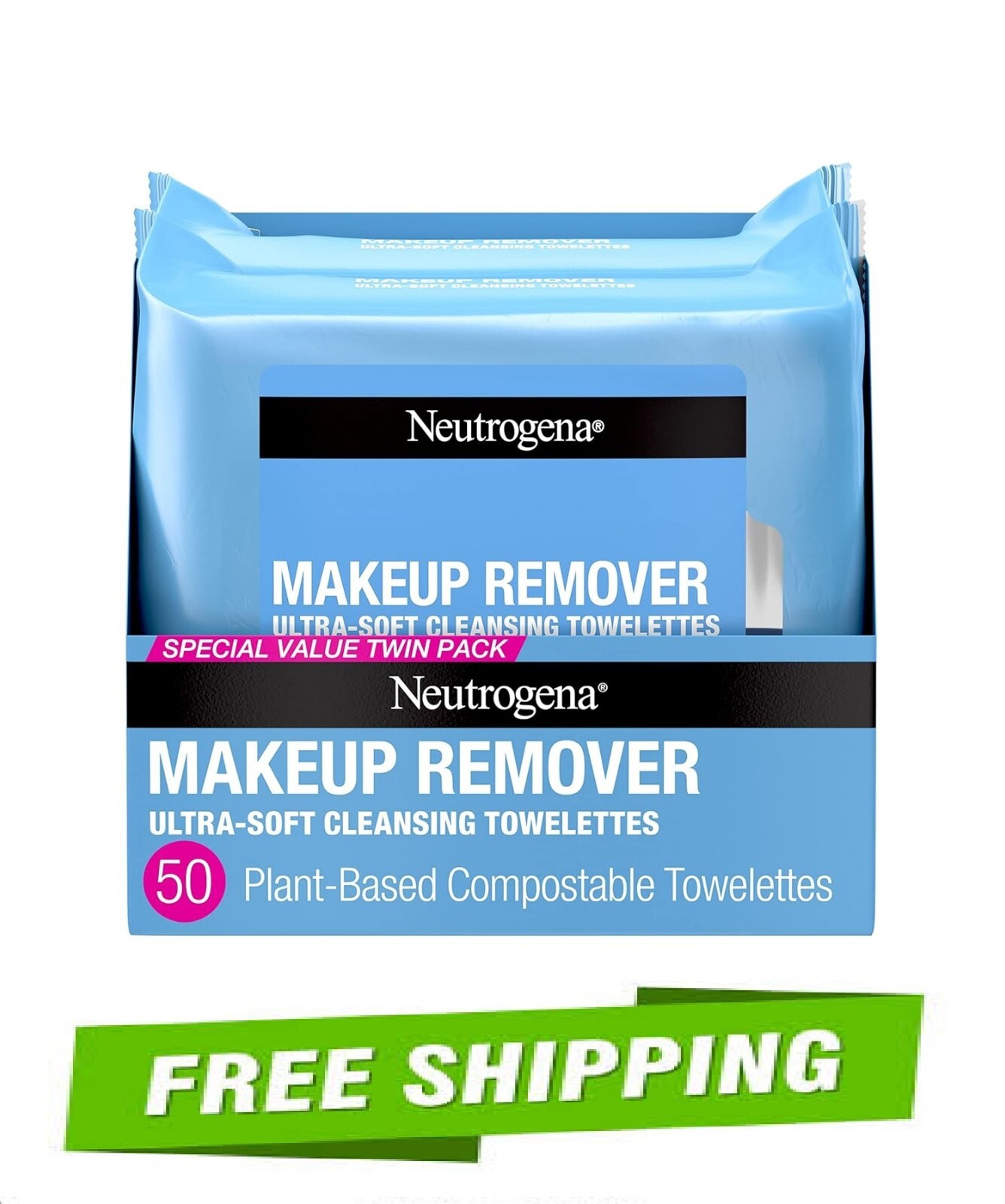 Neutrogena Makeup Remover Wipes, Ultra-Soft Cleansing Facial Towelette 25 Ct 2pk