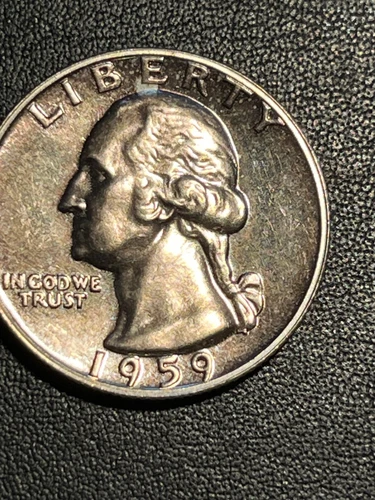 1959 PROOF WASHINGTON SILVER QUARTER-  Light Tone
