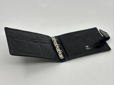 Vintage MULBERRY Black Textured Card Holder Wallet Notebook