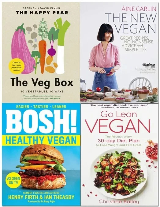 Veg Box David Flynn, New Vegan, BOSH! Healthy Vegan,Go Lean Vegan 4 Books Set