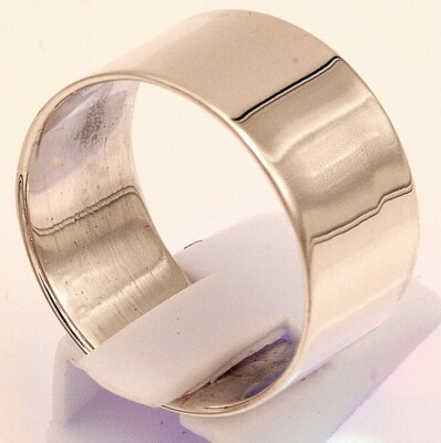 Sterling Silber 925 Ring Freundschaft Verlobung 12 mm breit Trauung Biker Rocker