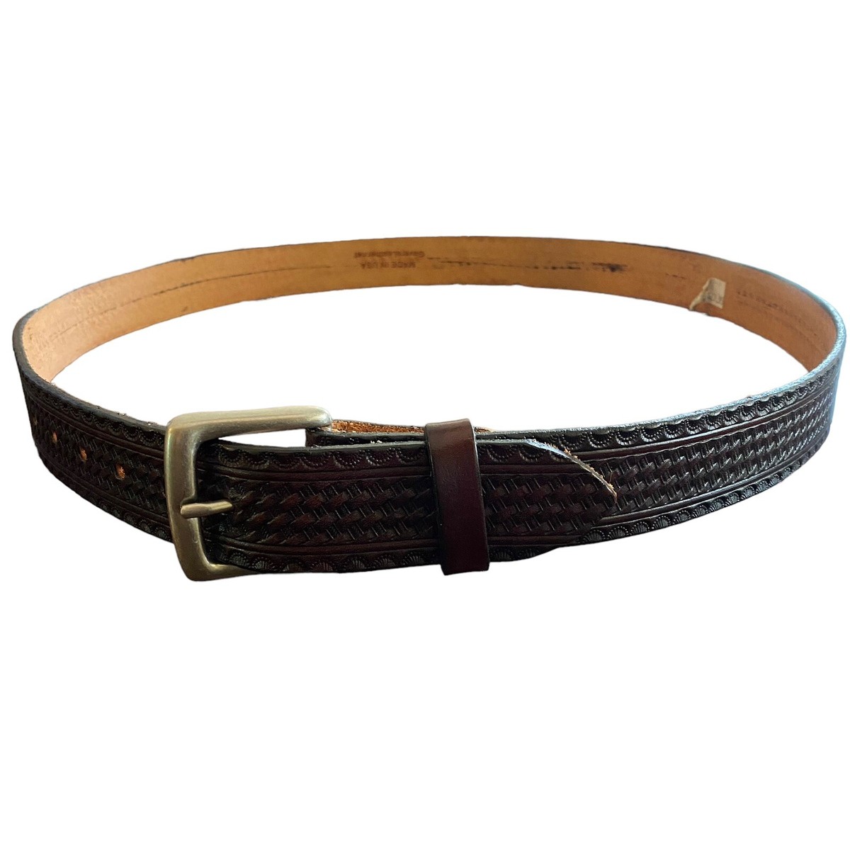 Gavere Leather #545 Genuine Leather Embossed Belt Size 53  display picture 3