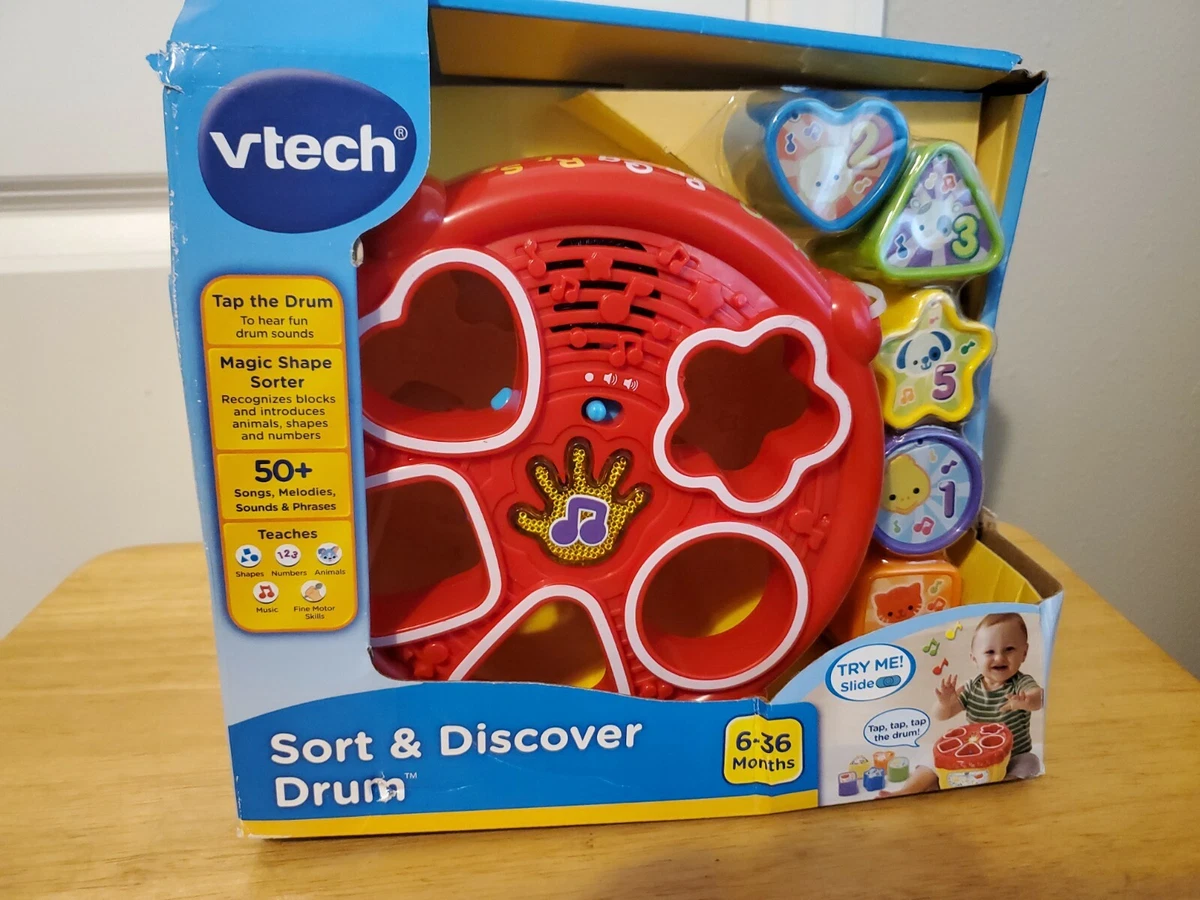 VTech Sort and Discover Drum, Kids Musical Education Learning Playing Toy,  New