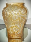 New ListingScarce Antique 1930s Art Deco Sculpted Art Glass Humming Birds w/ Amber Wash
