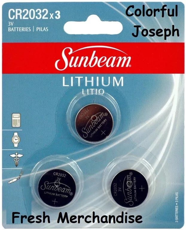Sunbeam CR2032 3V Lithium Batteries 1 PACK X 3 Count FREE