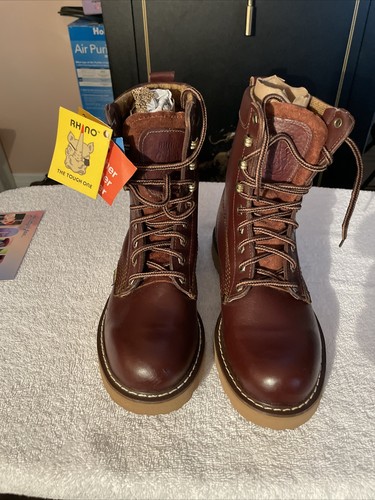 Rhino Mens Brown Leather 8 Inch Soft 