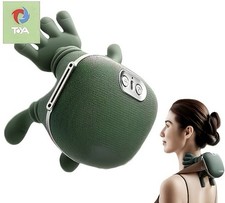 TYA Green Mini Handheld Heated Neck Shoulder Back Massager, Rechargeable