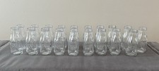 Lot Of 19 - Bottle Clear Glass Milk Jar Jug Embossed Cow 10oz. Vintage