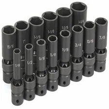 Grey Pneumatic 1314UD 14 Piece 1/2" Drive Deep Fractional Universal Set
