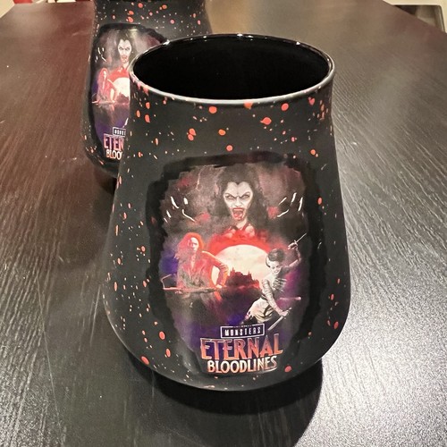 Universal Studios Halloween Horror Nights Eternal Bloodlines Wine Glass Cup Set - Picture 5 of 5