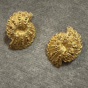 Authentic Avon Fanfare Faux Marcasite Surgical Posts Gold Plated Pierced Earrings 1.2” 80s
