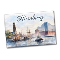 Hamburg Skyline Souvenir Magnet Souvenir Elbphilharmonie Ansicht