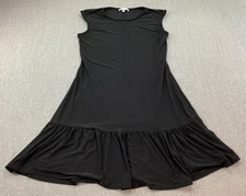 Tash + Sophie Sleeveless Stretch Knit Skater Dress Womens S Black Made in USA