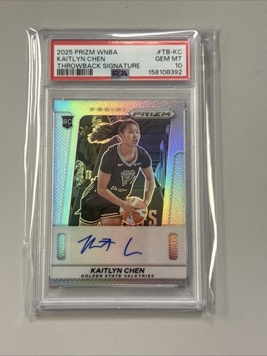 2025 Prizm WNBA Kaitlyn Chen Throwback Silver Auto Psa 10
