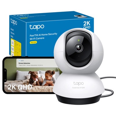 Tapo C220 2K Schwenk/Neige Innenkamera WiFi AI, Privacy Mode & Alexa UK