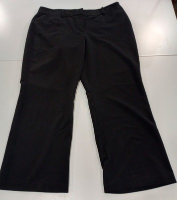 George Women's Black Dress Pants Size 16 Belt Loop Cuffs Hook Eye Closure