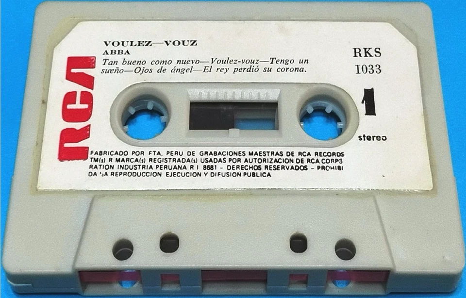 ABBA "Voulez-vous" MADE IN PERU, WHITE PAPER LABEL (SPANISH TITLES) CASSETTE VG+ - Image 2 of 4