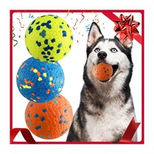 Durable Dog Tennis Balls for Aggressive Chewers - 3 Fetch Toys 3 Pack