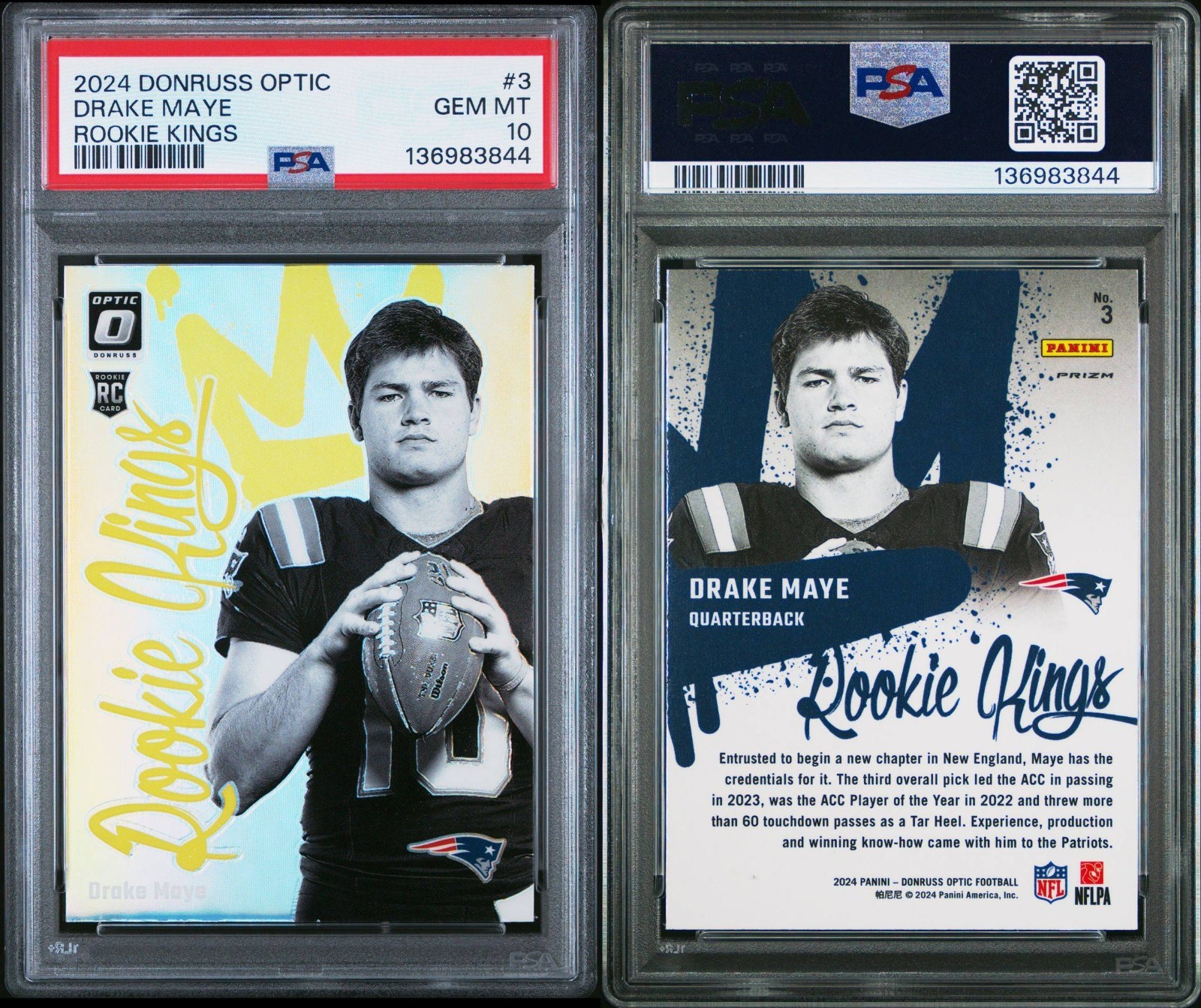 2024 Panini Donruss Optic - Rookie Kings Drake Maye #3 (RC) PSA 10